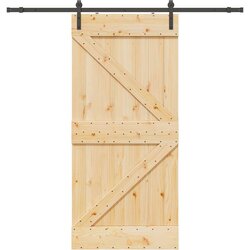 vidaXL Klizna vrata s priborom za montažu 80 x 210 cm masivna borovina Cijene