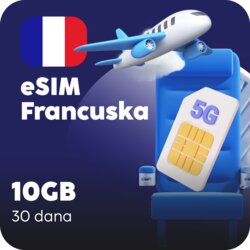 Ananas eSIM Francuska eSIM kartica - 10GB prepaid mobilnih podataka za 30 dana Cene