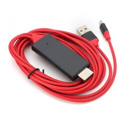 Teracell kabl lightning na hdmi usb 2m crveni Cene
