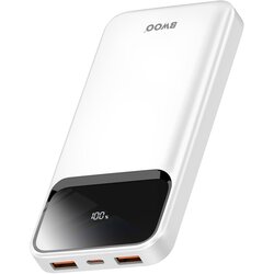BWOO Zunanja baterija 10000mAh 22,5W z USB-C + 2 USB LED zaslona, Bela, (5000017418) Cene