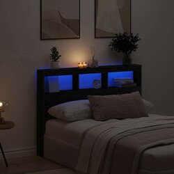 Ormarić za uzglavlje LED boja crni hrasta 140x17x102 cm Cijene
