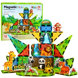 Magnetic Magnetni gradbeni bloki divjih živali džungle ZOO 52 kosov. Cene