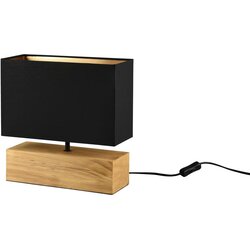 Trio Leuchten Crna/u prirodnoj boji stolna lampa s tekstilnim sjenilom (visina 30 cm) Woody – Cene