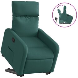 Maison Chic Naslanjač - Relax naslanjač s funkcijo vstajanja temno zeleno blago, (22040345) Cene