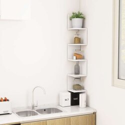vidaXL zidne kutne police bijele 20 x 20 x 127,5 cm od iverice Cijene