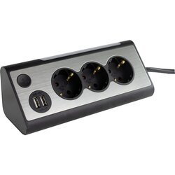 REV LIGHT SOCKET 3-fold Multiple Socket Outlet +2x USB Cene