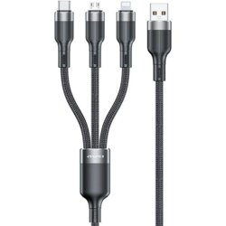Awei 3V1 USB-C KABEL ZA LIGHTNING MICRO ZA TELEFON BLACK BLACK, (21980665) Cene