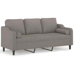 Maison Chic kavč - Sofa - Kanape trosed z okrasnimi blazinami taupe 180 cm blago, (21727843) Cene