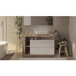 LC Mobili Kopalniki blok z 2 predaloma, bela/hrast, HAMBURG 439030K-T110 Cene