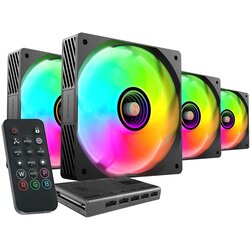 TACENS Mars Gaming MFSI4KIT computer cooling system Computer case Fan 12 cm Black Cene