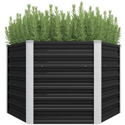 vidaXL Povišena vrtna gredica antracit 129x129x77 cm pocinčani čelik Cijene