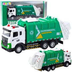 Garbage Truck For Kids Metal Cabin Bin Lights Sounds Green Cene