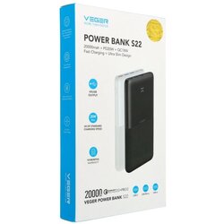 Veger S22 prijenosna baterija 20000mAh ultra tanka, crna Cene