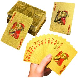 Elegant Dollar Banknote Gold Playing Cards Deck 54 Cards Cene