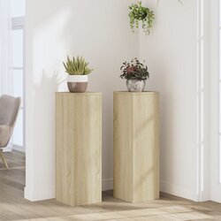vidaXL Stalci za biljke 2 kom boja hrasta 25x25x80cm konstruirano drvo Cijene