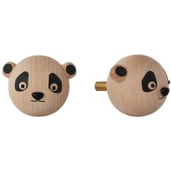 OYOY Mini Stenski obešalnik iz masivne bukve v naravni barvi Panda – Cene