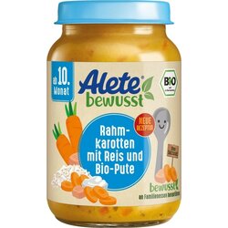 Alete Bio korenje v kremi z rižem in bio puranom - 220 g Cene