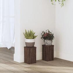 vidaXL Stojalo za rastline 2 kosa rjavi hrast 10x10x18 cm inž. les Cene