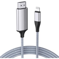 LULAVEN hdmi kabel za iphone na tv, projektor ali monitor, 4 m, srebrn odprta embalaža Cene