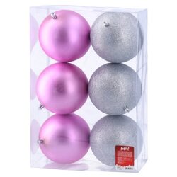 Festa Icy, novogodišnja kugla, srebrno pink, 12cm, 6K Cene