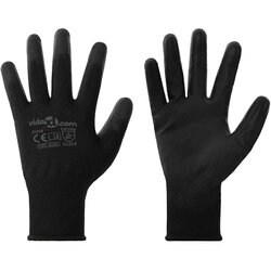 vidaXL Delovne rokavice 12 pcs Črna 10 / xl Poliester Cene