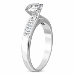 Kesi Zircon Elegance Surgical Steel Engagement Ring Cene