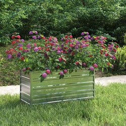 vidaXL Povišena vrtna gredica 100 x 40 x 45 cm pocinčani čelik srebrna Cijene