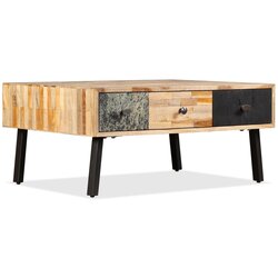 The Living Store Klubska mizica iz trdne predelane tikovine 90x65x40 cm - Klubska Mizica, (21574506) Cene