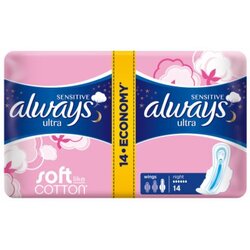 Always vložki Ultra Sensitive Night (vel.3), 14 kos Cene