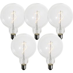 LUEDD Komplet 5 E27 zatemljiva LED spiralna žarnica G125 4W 270lm 2200K Cene