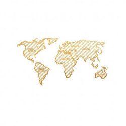 WALLXPERT world map in the stripes gold (120 x 65) Cene