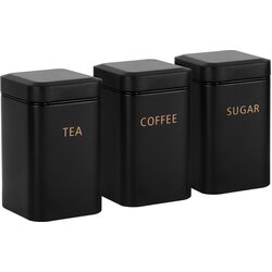 Cheffinger Set 3 škatel za čaj, kavo, sladkor 9x14,5cm, hermetično zaprte, Črna, (5000071498) Cene