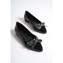 Capone Outfitters Capone Women's Pointed Toe Flats with Bow and Stones Cene