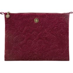 Pip Studio Plosnata kozmetička torbica Charly Samt Quilty Days, velika - crvena Cene