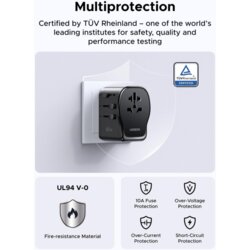 Ugreen S550 65W Universal Travel Adapter adaptar za putovanje 65 W crna, siva Cene