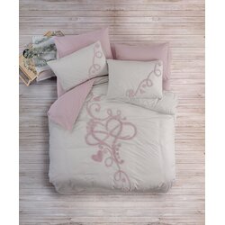 BELLINI pinkwhite ranforce double quilt cover set Cene