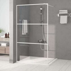 Pregrada za tuš bijela 115 x 195 cm s prozirnim staklom ESG Cene