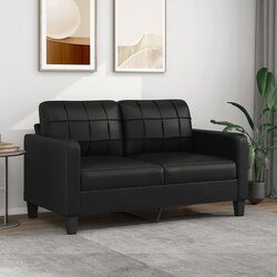 vidaXL Dvosjed od tkanine crni 140 cm od umjetne kože Cijene
