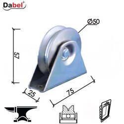 Dabel točak za kliznu kapiju T1009 ZnB fi 50Yx57/75x25mm 1 ležaj DP1 Cene