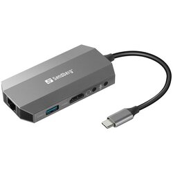 Sandberg Docking station 6in1 USB-C - HDMI/USB 3.0/USB C/LAN PD 136-33 Cene