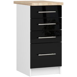 AKORD oliwia S40 SZ4 kabinet + bela / črna sijajna plošča, (21713629) Cene