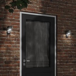 vidaXL Zunanja stenska senzorska svetilka črn tlačno lit aluminij Cene