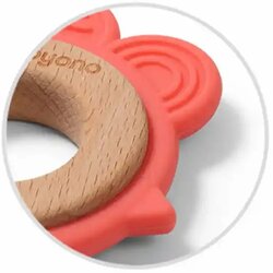 BabyOno Silikonsko drvena grickalica za zube Koka, Boja breskve Cijene