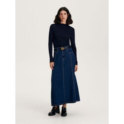 Reserved bluza iz mešanice lanu - mornarsko modra Cene