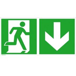 Signal rute za izbjegavanje aluminij Izlaz u nuždi desno, smjer prema dolje SafetyMarking 15.3027 (Š x V) 600 mm x 300 Cene