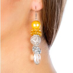 Branic Jewelry Minđuše sa žutim kristalima Amber Cene