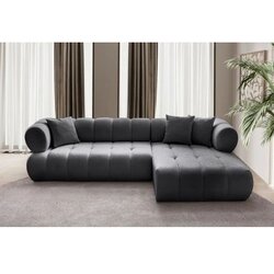 Atelier Del Sofa Petra Desna ugaona sofa na razvlačenje, 280 x 170 cm, Tamno siva Cene