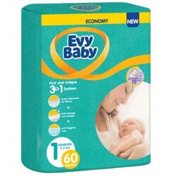 Evy Baby pelene twin 1 newborn 2-5kg 60kom 3u1 Cijene