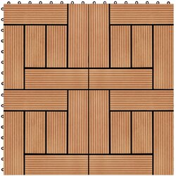 vidaXL pločice za trijem 11 kom WPC 30 x 30 cm 1 m² boja tikovine Cijene