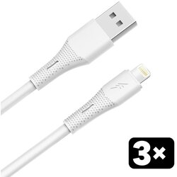 Avax Kabl CB4306 3X / USB-A to Lightning / 12W / 1.5 m / White Cene